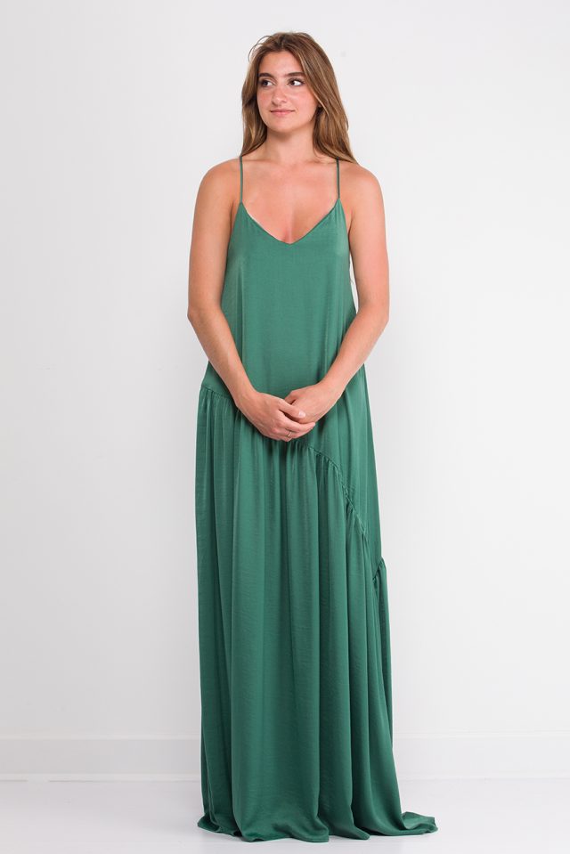 Φόρεμα με Βολάν Πράσινο Ckontova