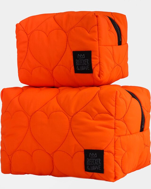 Bleecker & Love Hearts Neon Orange Pouch