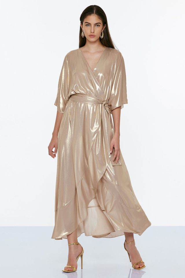 ACCESS Shiny Croise Dress with Tie