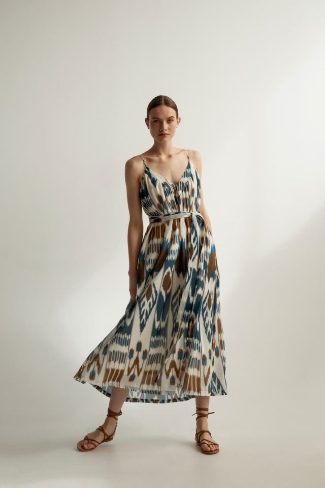 Milla Φόρεμα Μακρύ με Dizzy Σχέδιο και Ζώνη