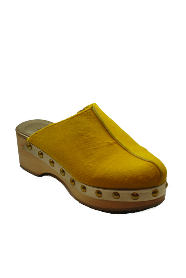 I Love Sandals Pony Clogs Yellow