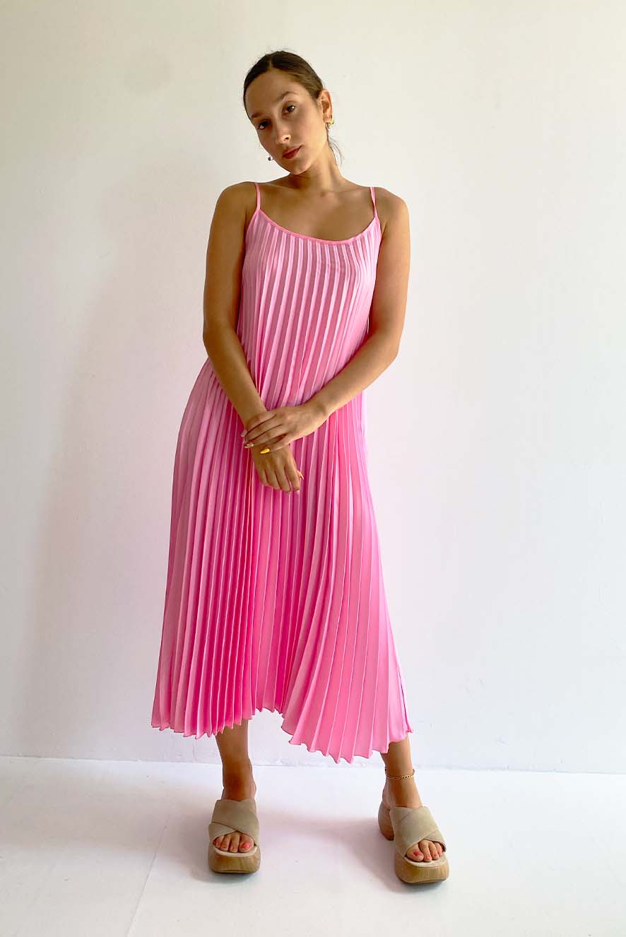 Pleated Dress In Lingerie Style