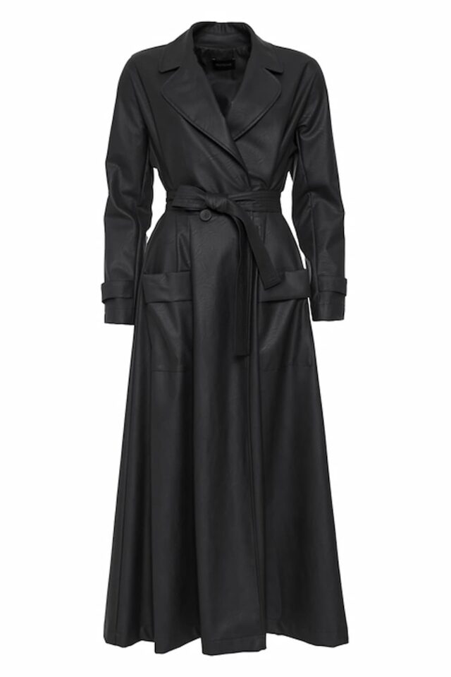 Ckontova Leather Look Dress/Manteau Black