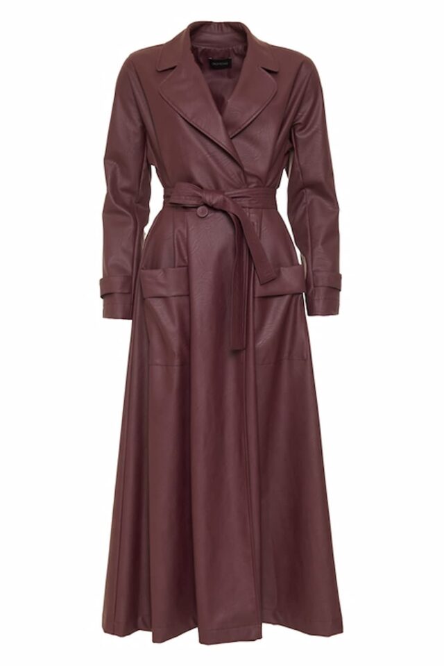 Ckontova Leather Look Dress/Manteau Bordeaux