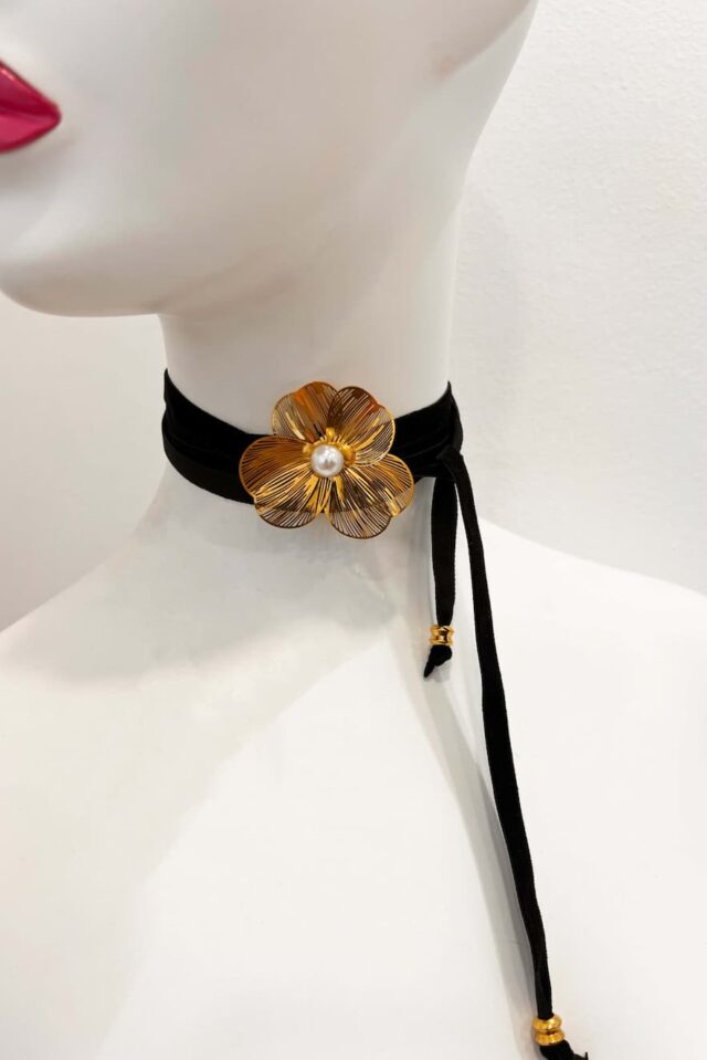 Ifigenia Loukou Choker Decorated with Orchid