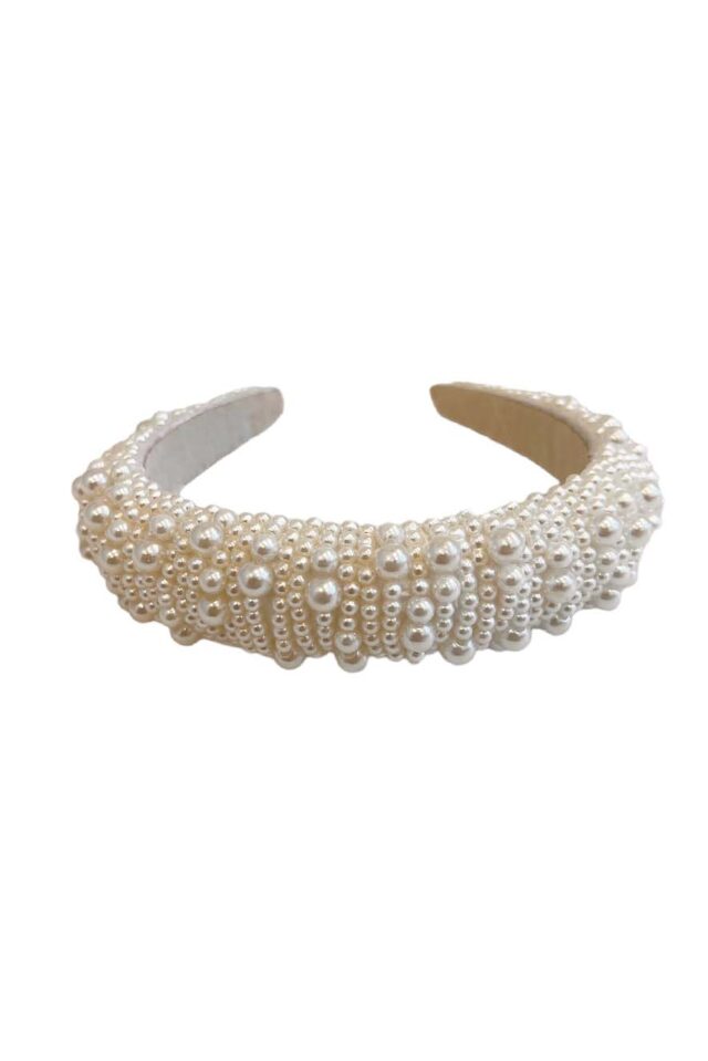 Headband White with Pearl