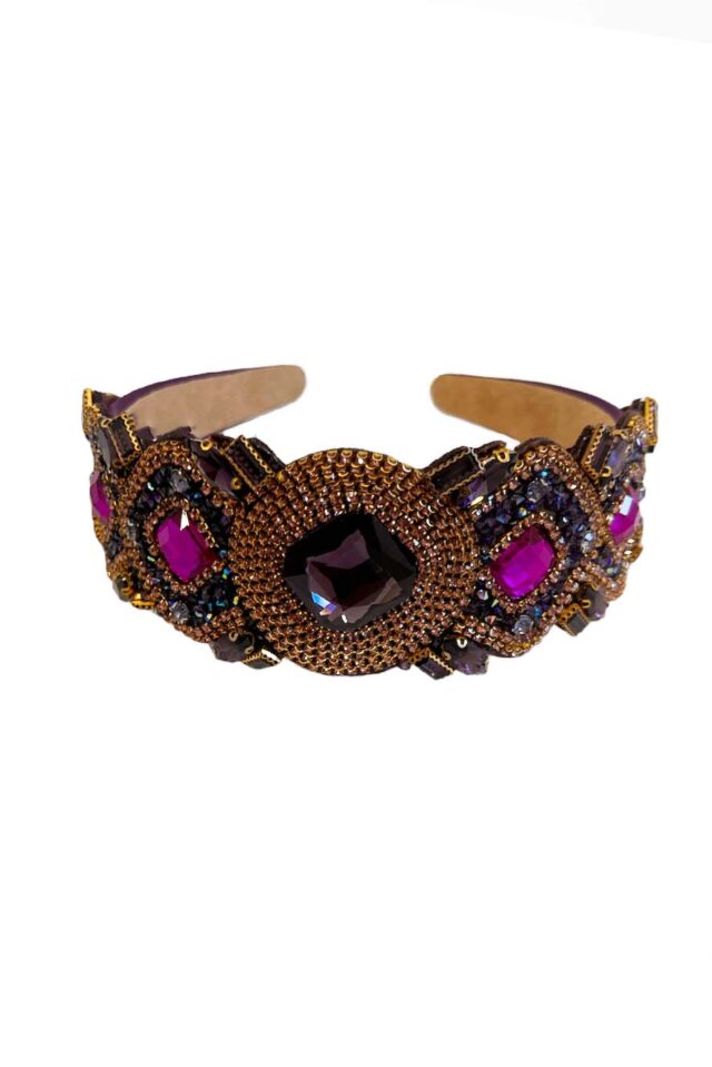 Purple headband  Decorated with Stones