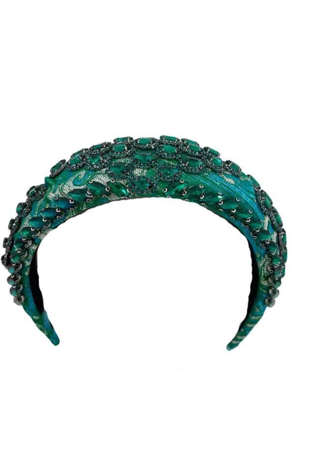 Green headband with Strass