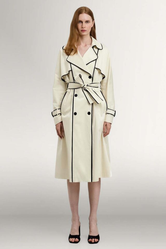 Access Trench Coat with Contrasting Details