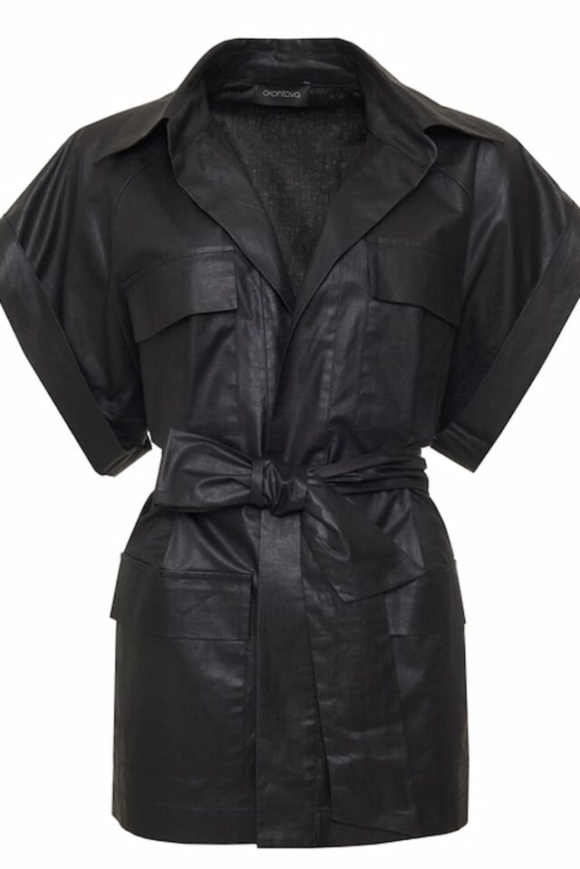CKontova Black Waxed Linen Jacket