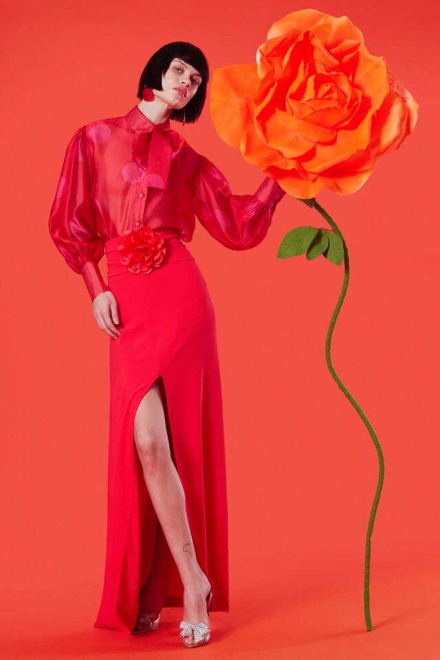 CManolo Skirt Flower Red