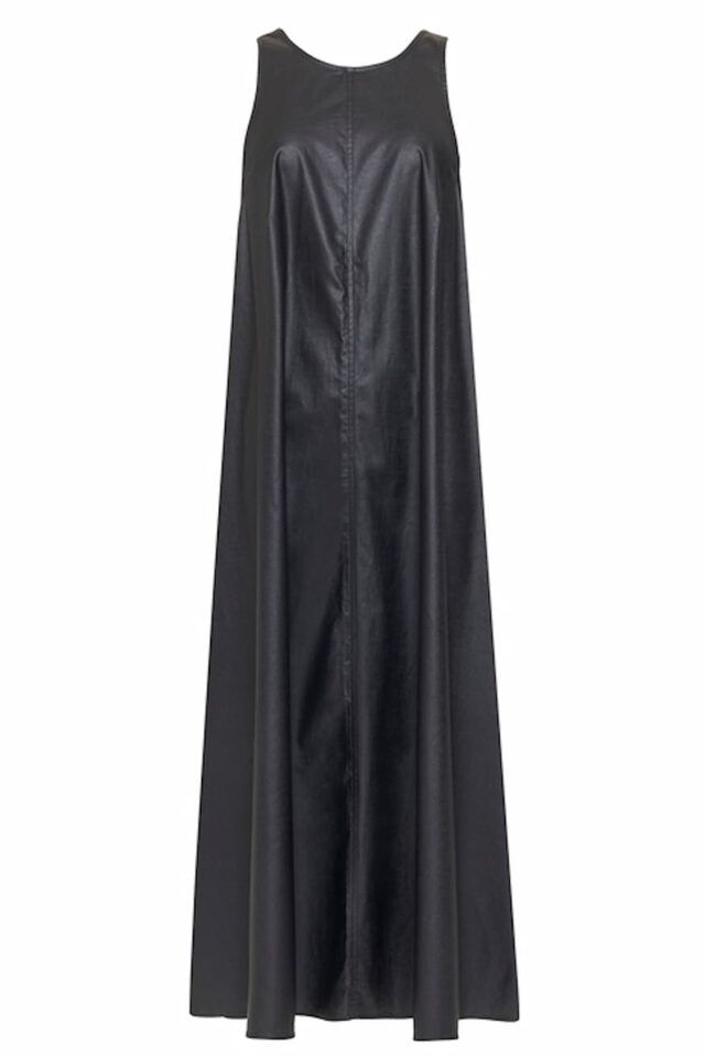CKontova Φόρεμα Μαύρο Κερωμένο Λινό
